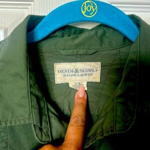 Army green xl button up collar shirt. Brand: Denim and Supply Ralph Lauren